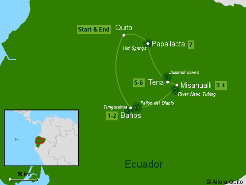 Andes–Amazon Jungle Tour – Route Map